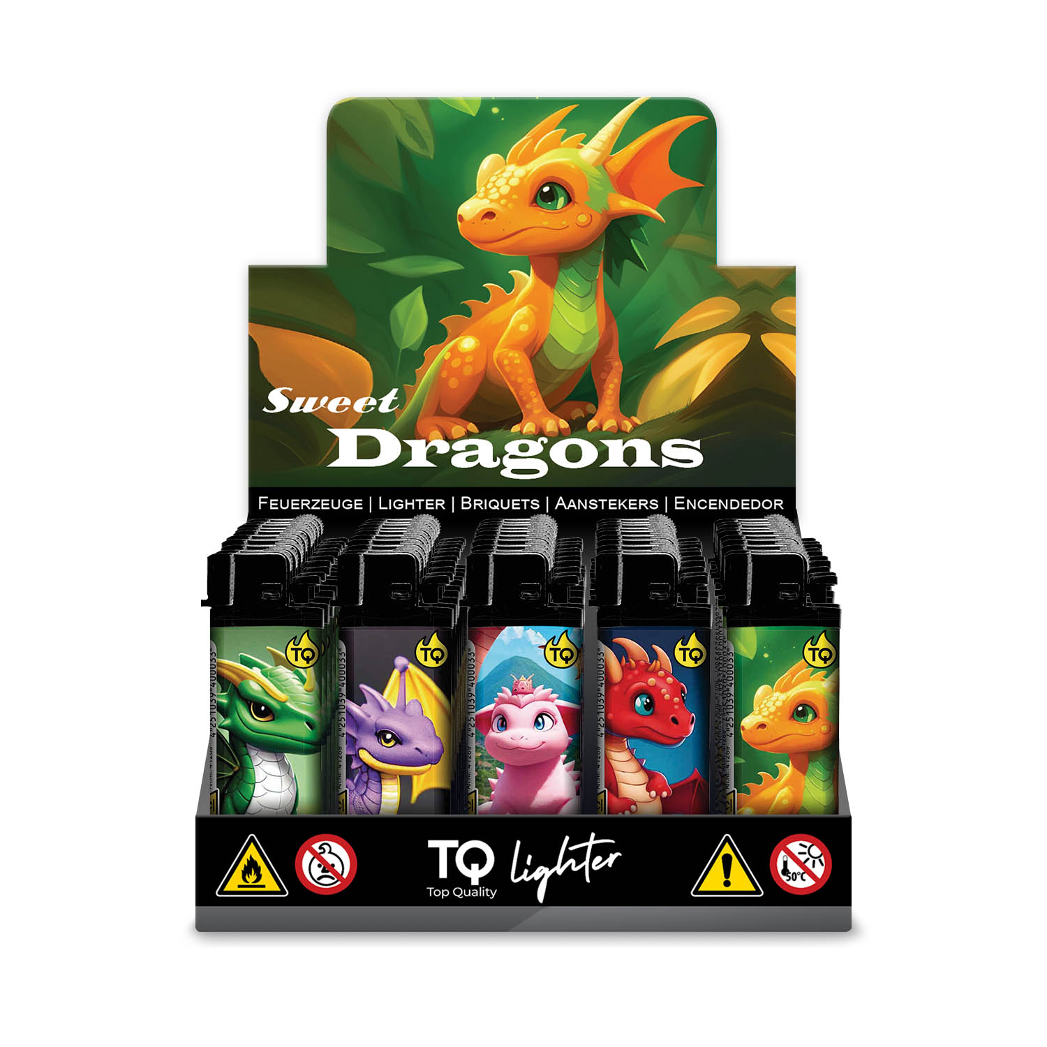50x TobaliQ Feuerzeug Sweet DRAGONS