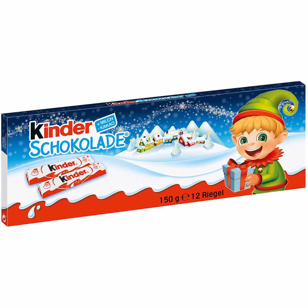 kinder Schokolade Weihnachten 12 Riegel 150g MHD 20.04.26