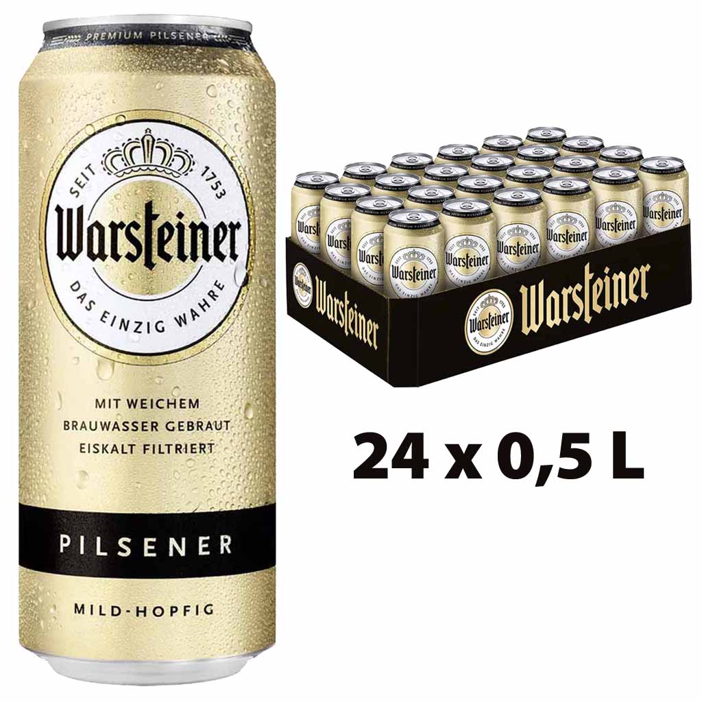24x Warsteiner Pilsner Bier Dose 0,5L=12L, 4000856403662 , 4000856003688