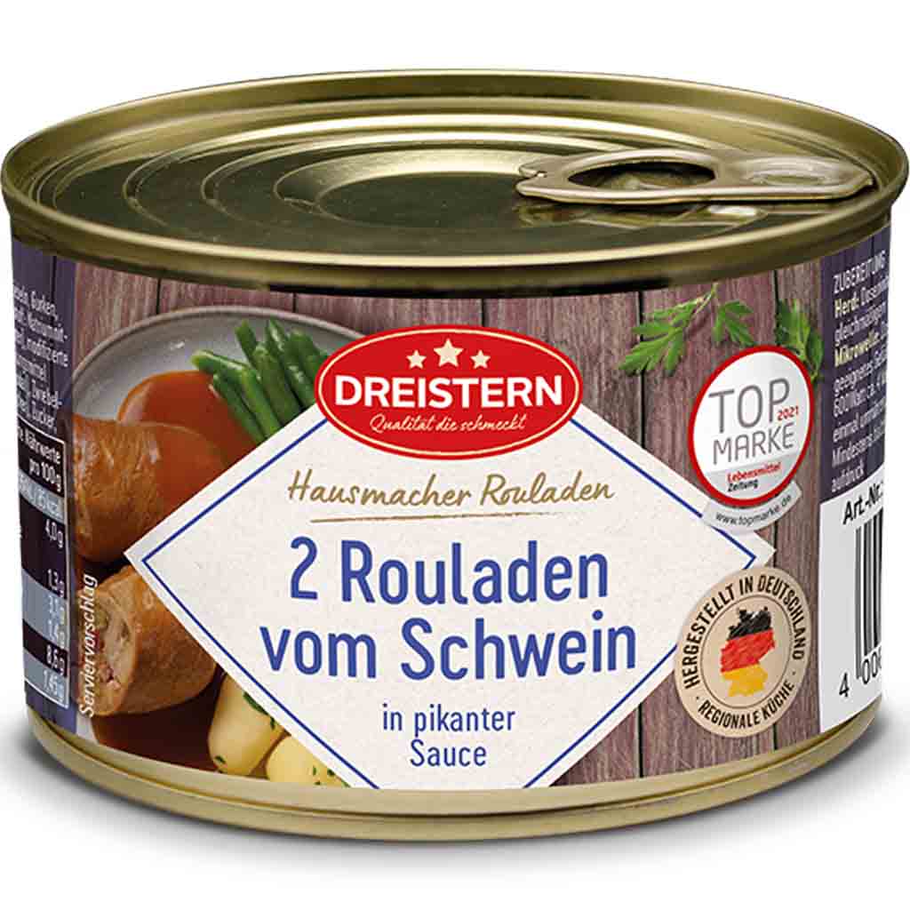 Dreistern Hausmacher 2 Rouladen vom Schwein 400g MHD 03.09.27