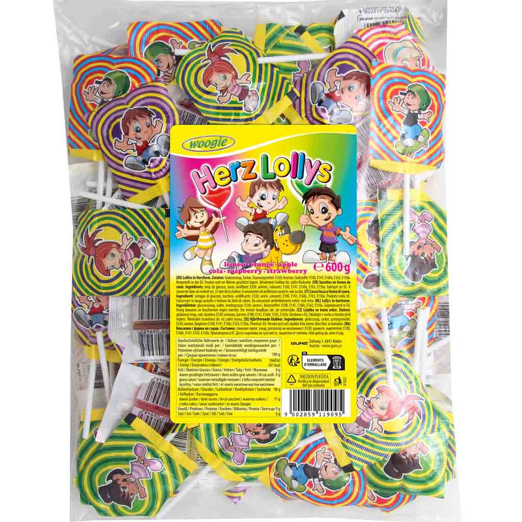 Woogie Herz Lollys 600g MHD 30.04.27