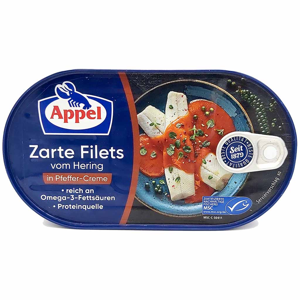 Appel zarte Filets vom Hering in Pfeffer-Creme 2-te Sortierung - Heringsfilets