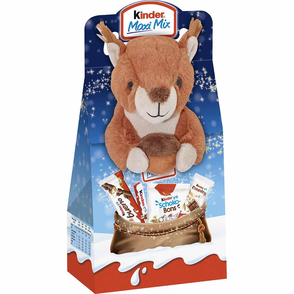 kinder Maxi Mix Plüschtier Freddie Nusseroberer 133g MHD 20.04.26