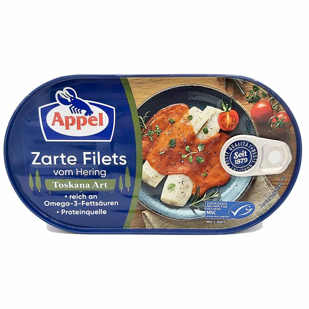 Appel zarte Filets vom Hering Toskana Art 2-te Sortierung 200g