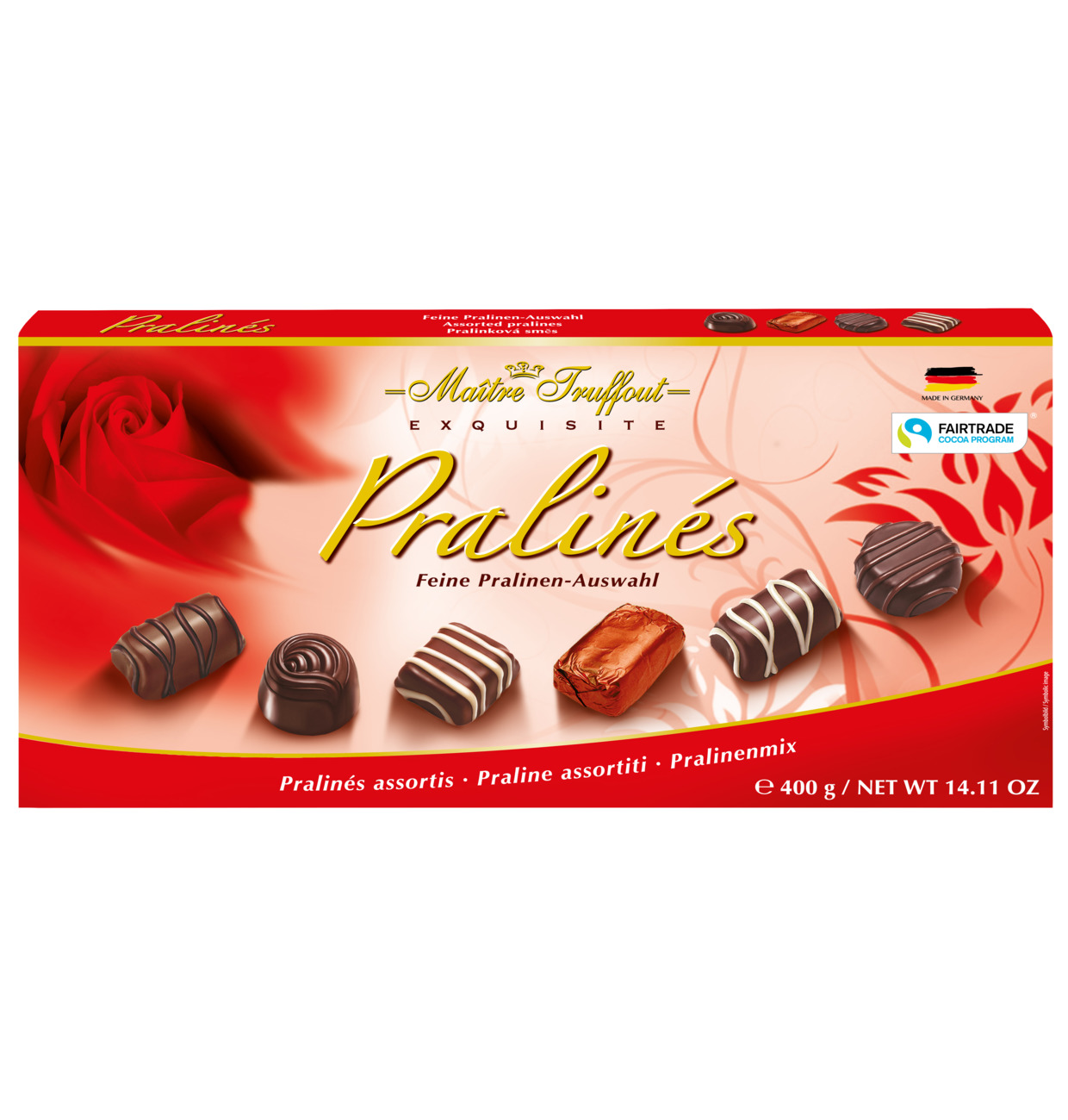 Maitre Truffout Pralinenmischung rot 400g MHD 01.01.26