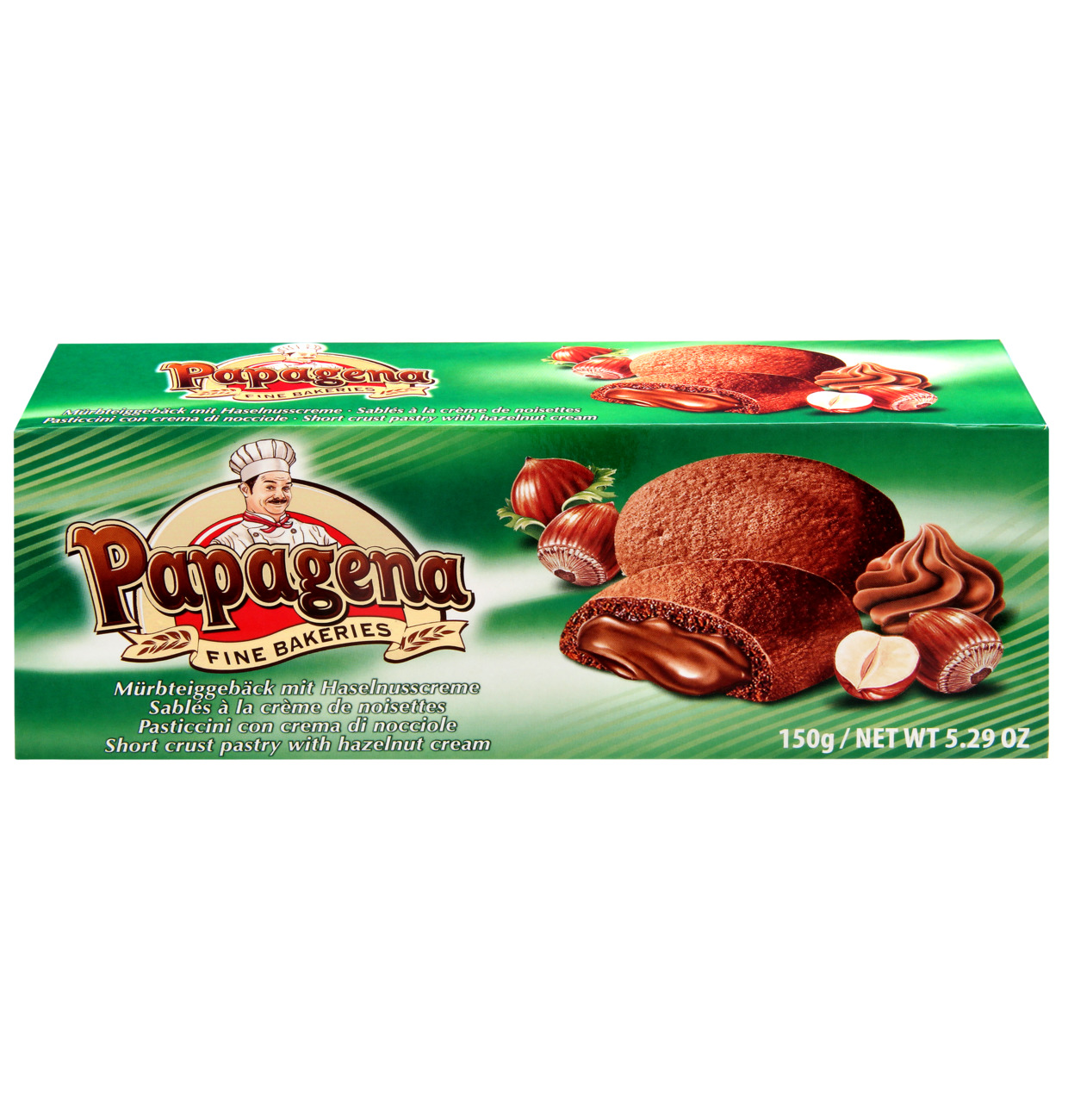 Papagena Biscuits mit Haselnusscremefüllung 150g MHD 17.07.26