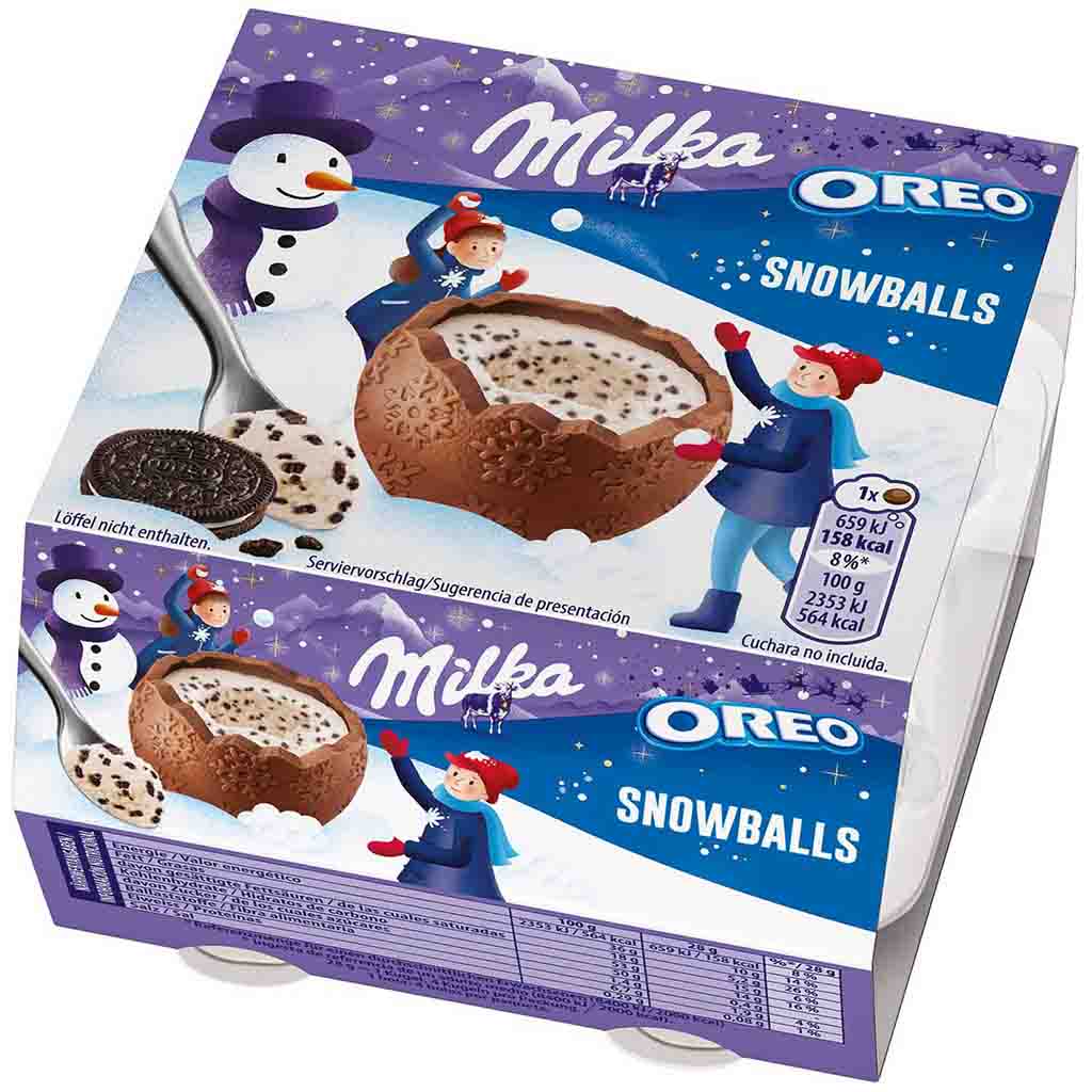 Milka Snowballs Oreo Schokokugeln 4er 112g MHD 31.03.26