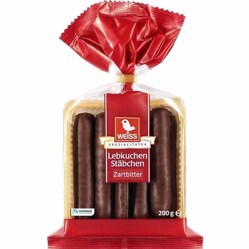 Weiss Lebkuchen Stäbchen Zartbitter 200g MHD 30.04.26