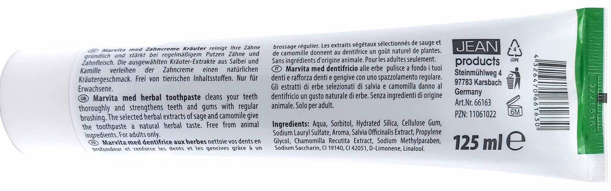 Zahncreme mit Kräutern von marvitamed 125g