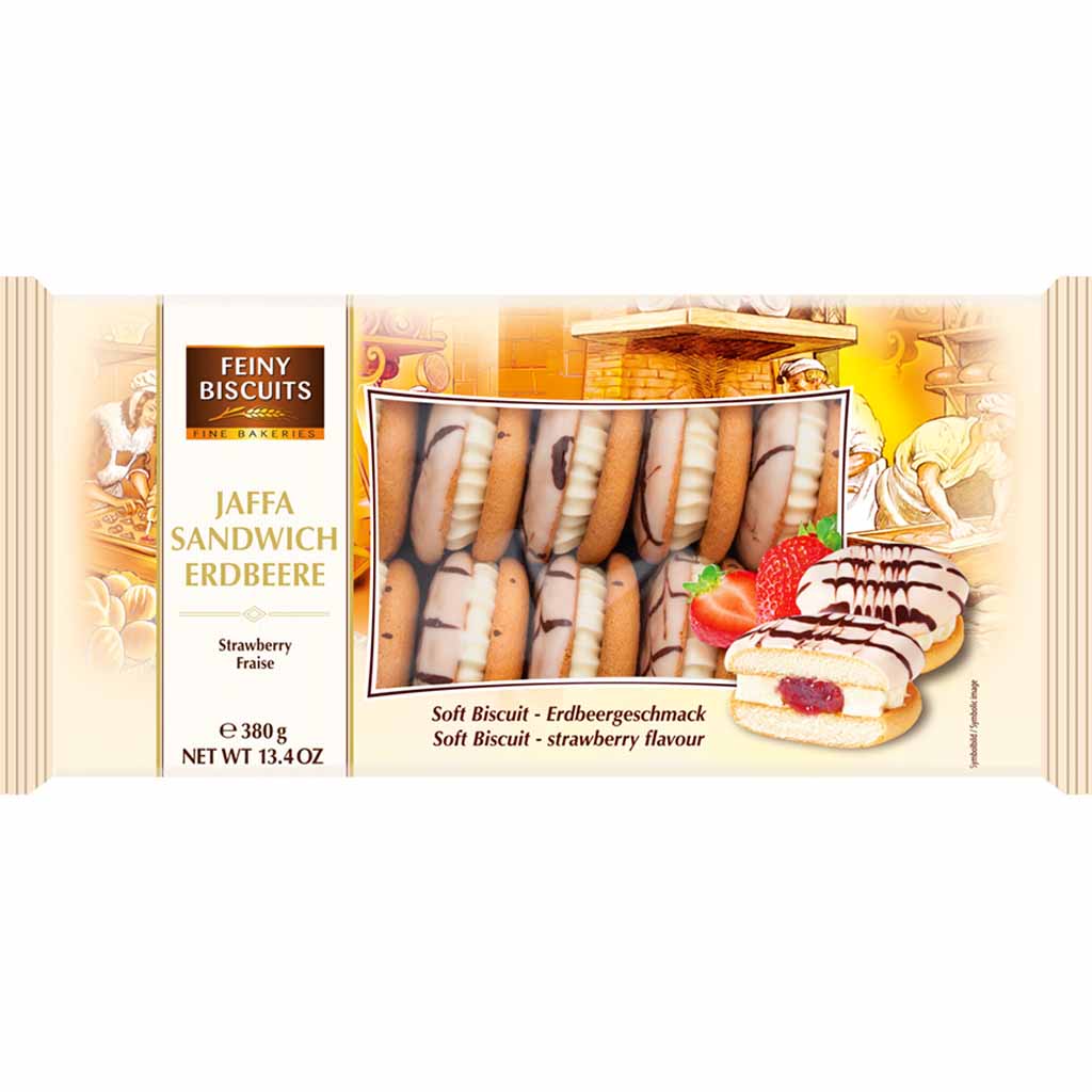 Feiny Biscuits Jaffa Sandwich Erdbeere 380g MHD 21.03.26