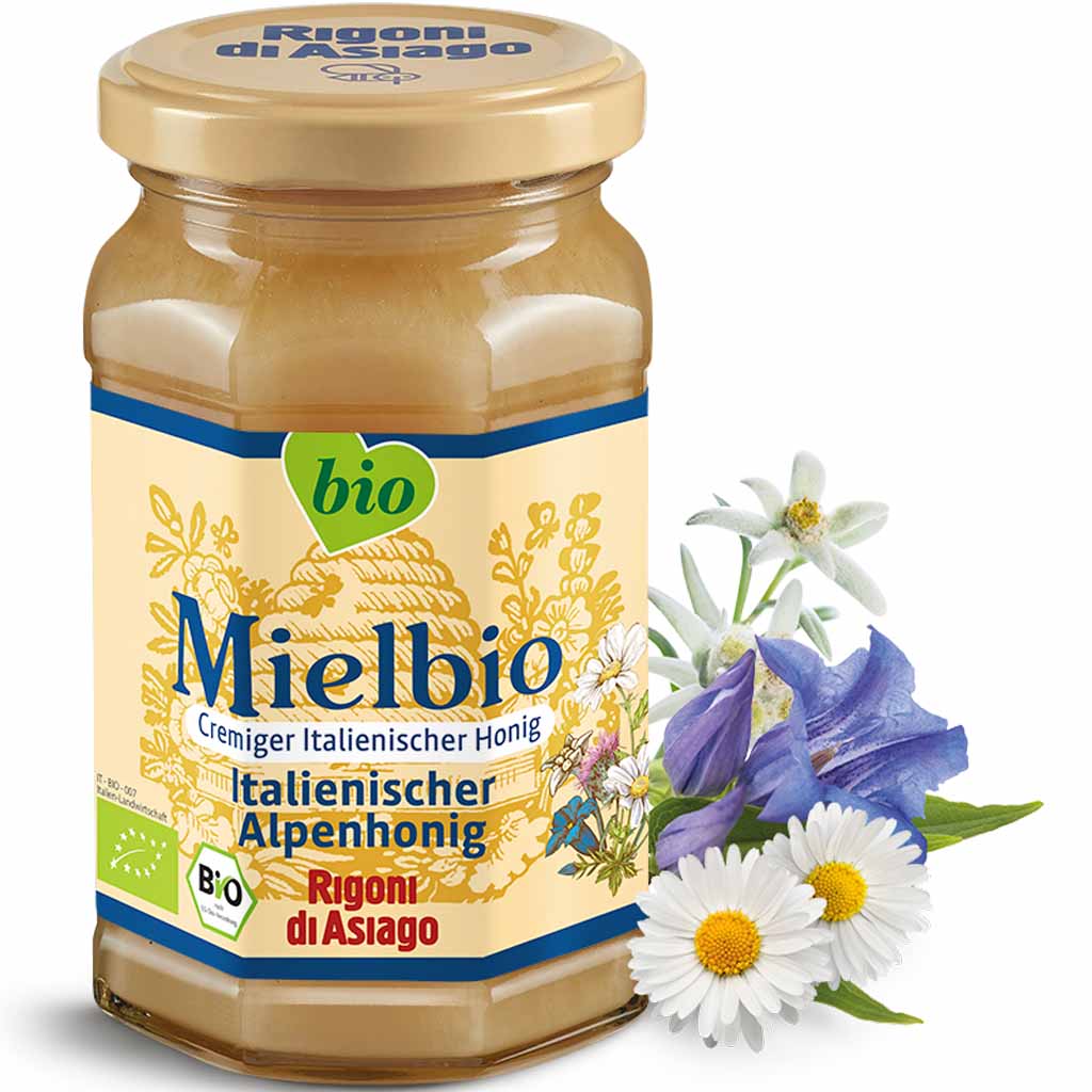 Mielbio italienischer Alpenhonig cremig 300g MHD 13.03.28