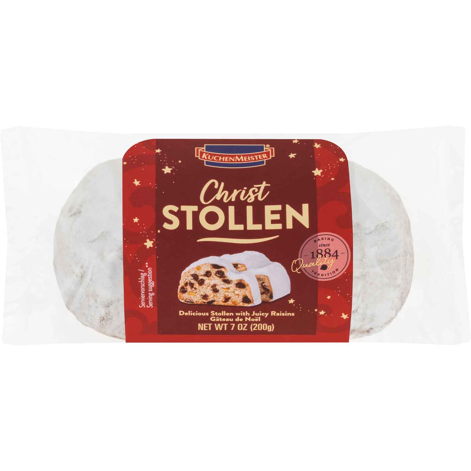Kuchenmeister Stollen m. Früchten Christstollen 200g MHD 06.03.26