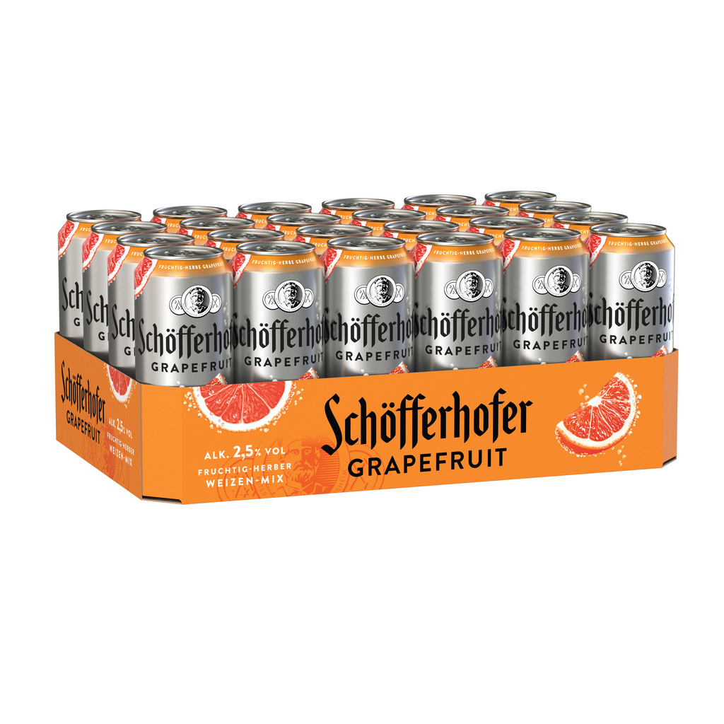 24x Schöfferhofer Weizen-Mix Grapefruit 0,5L Dosen = 12L Tray,  4053400171722