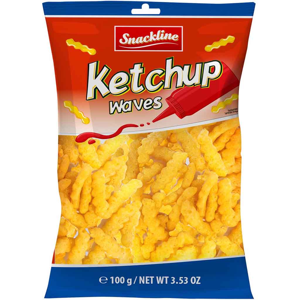 Snackline Ketchup Waves 100g MHD 01.04.26