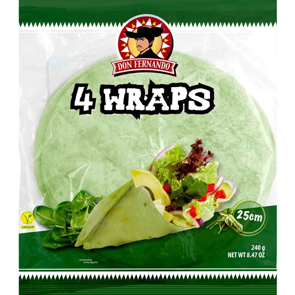 Don Fernando Wraps Spinat Tortillas 4er 240g MHD 09.01.26