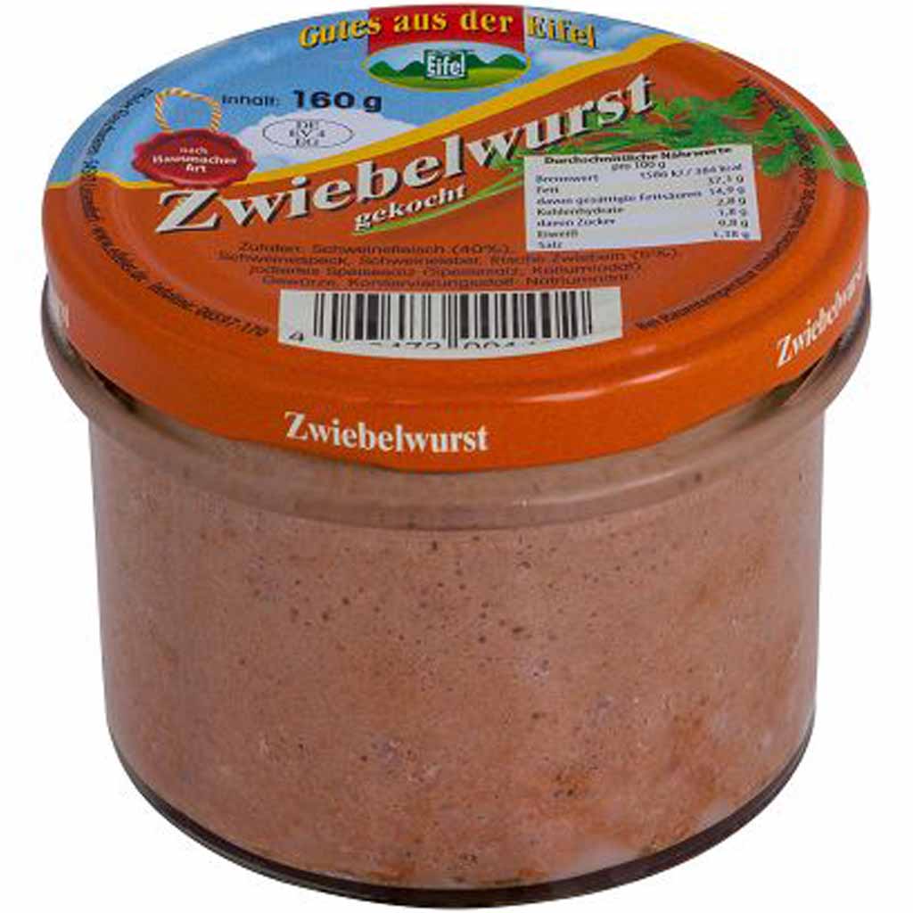 Gutes aus der Eifel Zwiebelwurst gekocht nach Hausmacher Art 160g MHD 05.08.27
