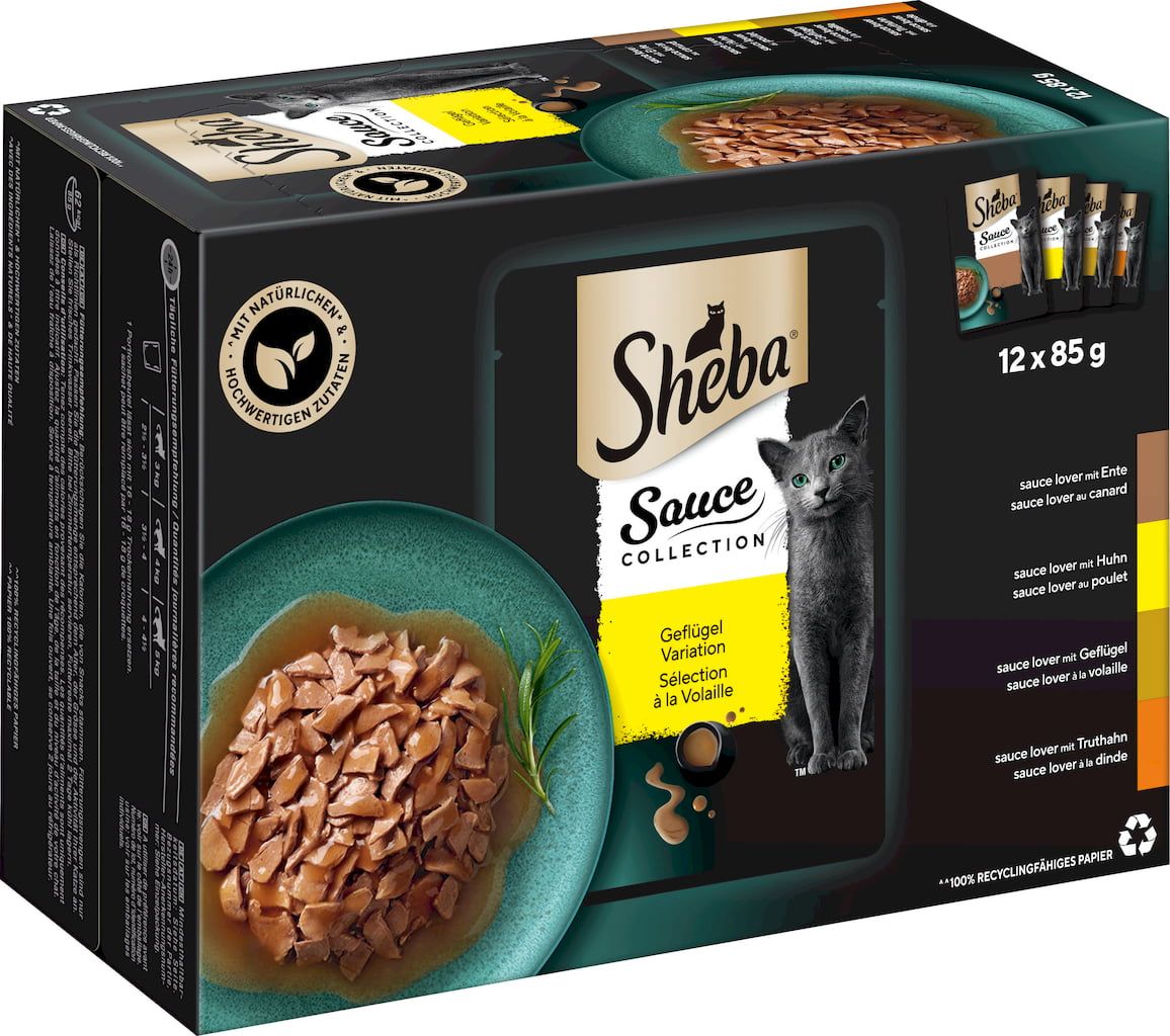 12x Sheba Sauce Geflügel Variation á 85g=1020g MHD 05.08.27