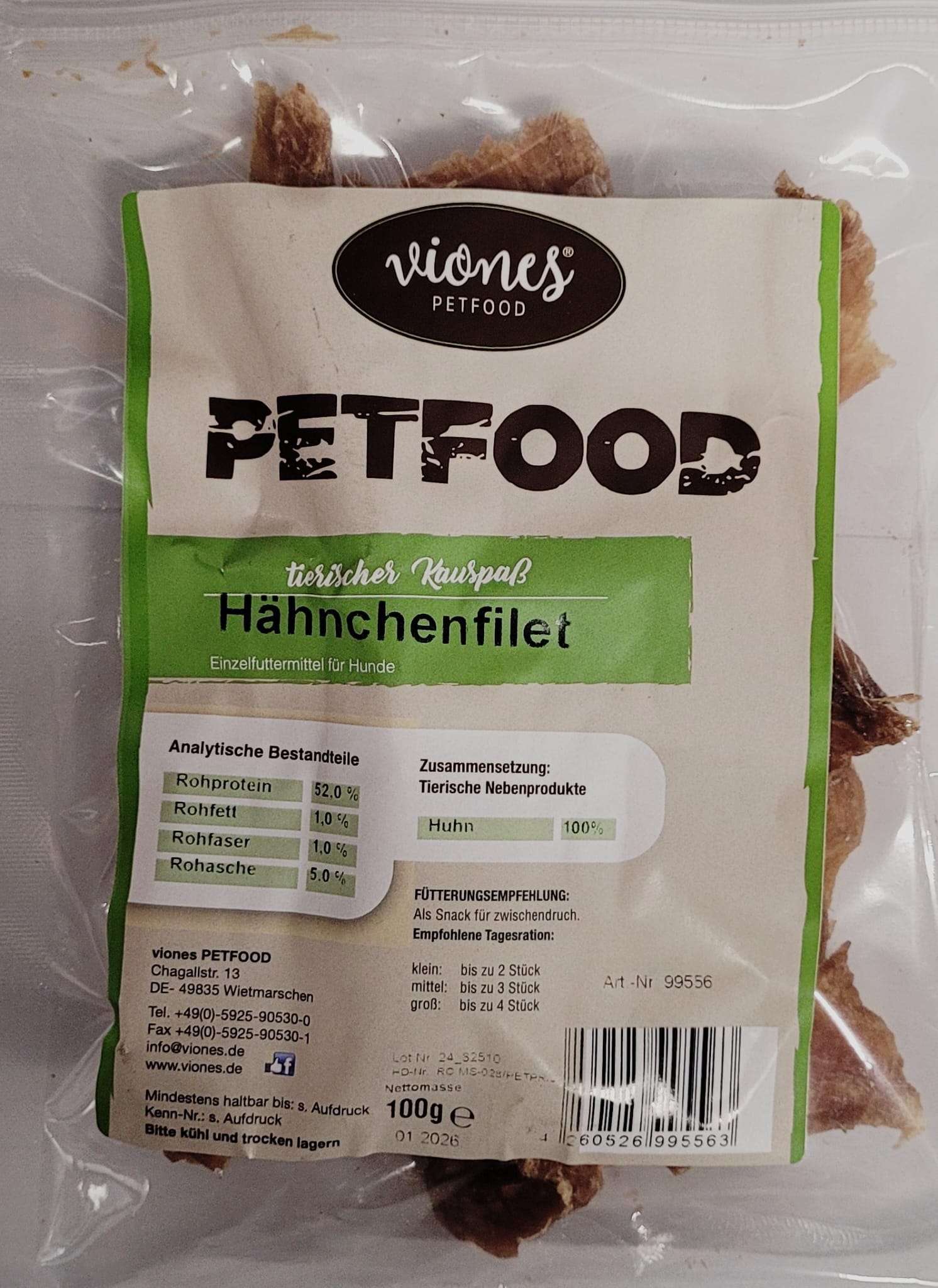 Hundesnack Hähnchenfilet 100g MHD 02.10.27
