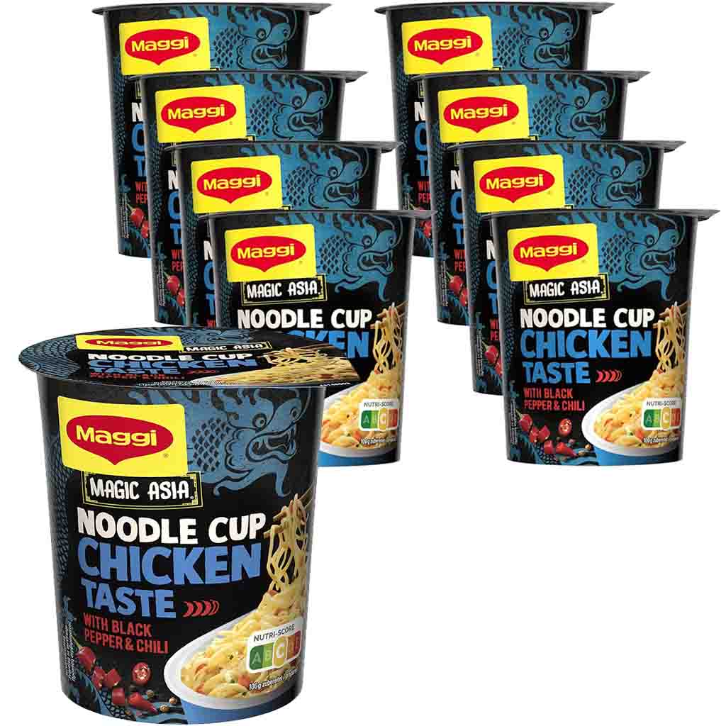 8x Maggi Magic Asia Noodle Cup Chicken Black Pepper & Chili á 63g=504g MHD 30.11.25