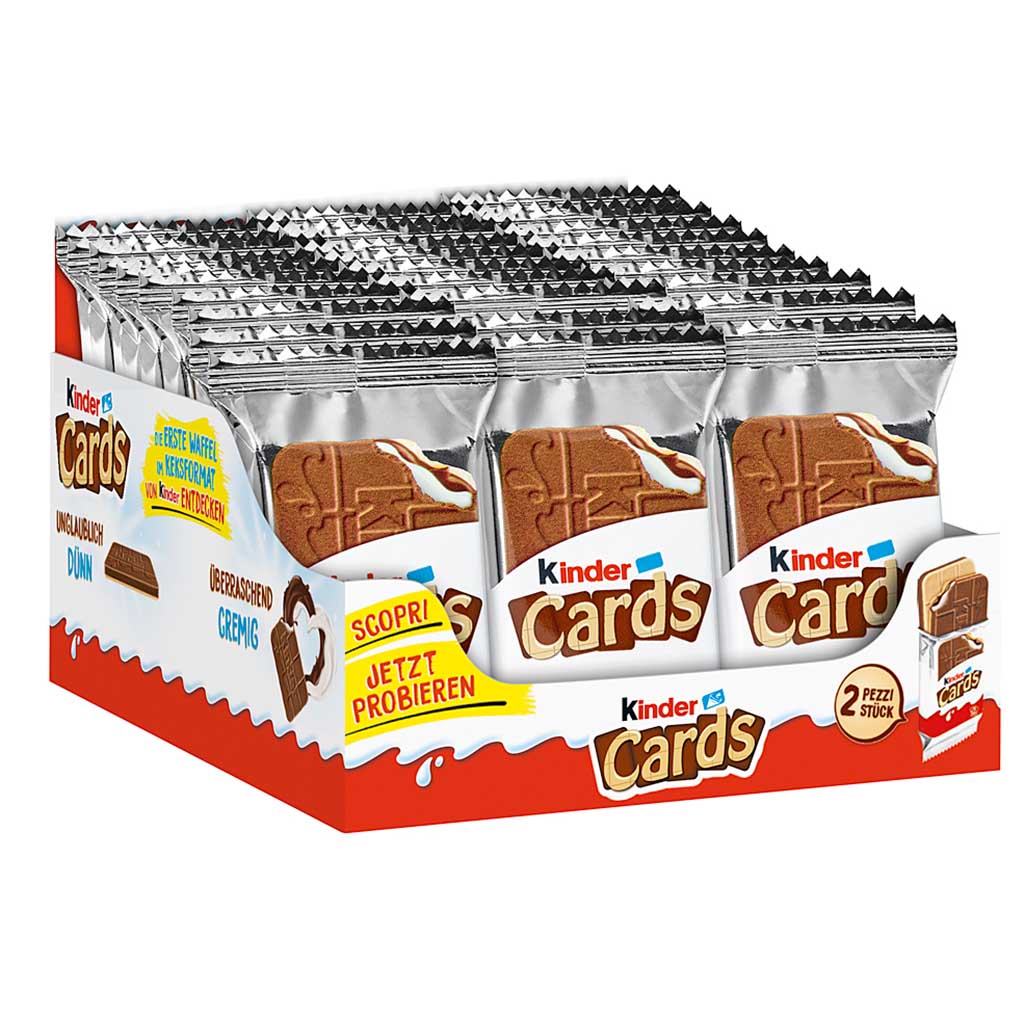 Ferrero Kinder Cards DUO Waffeln 30x25,6g  ist gleich 768g  im Umkarton Theken Display