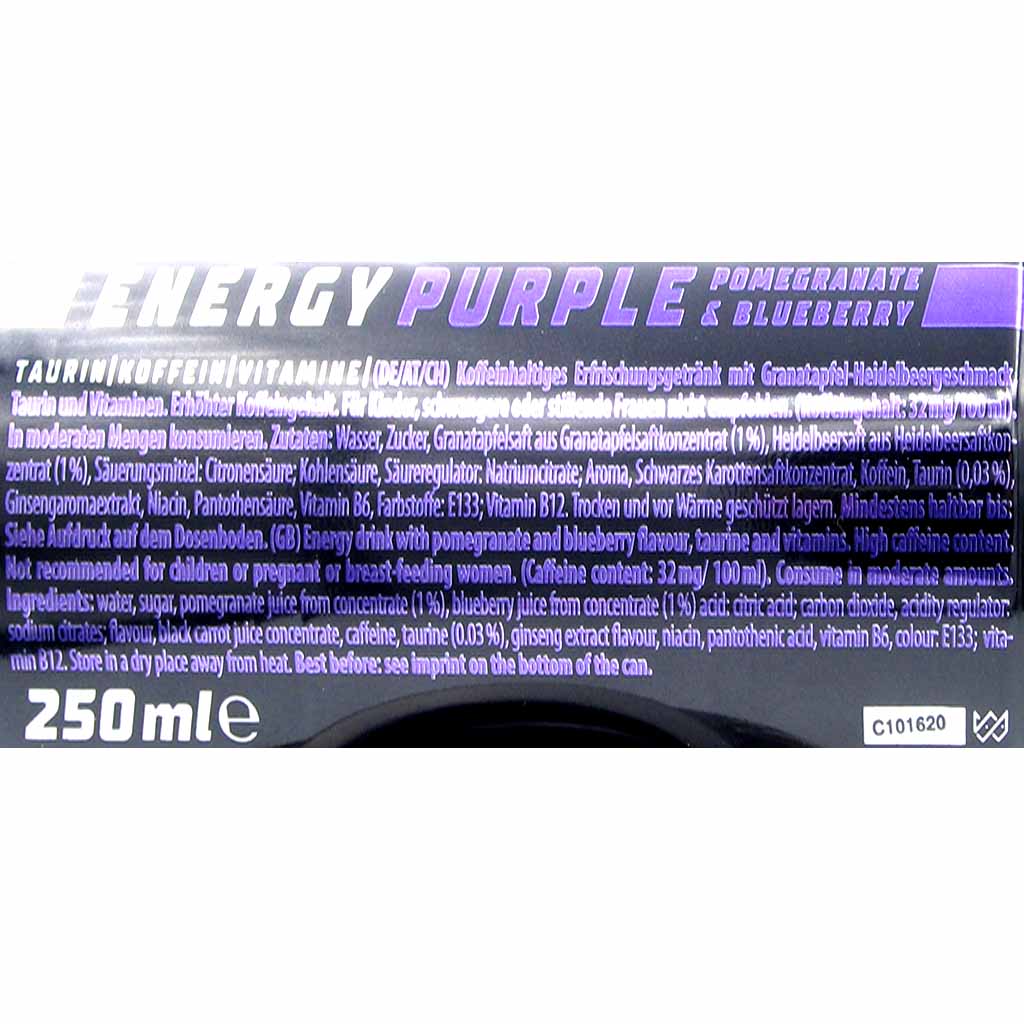 24x Action Energy Drink Purple DOSE á 250ml=6L