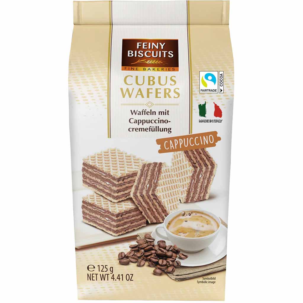 Feiny Biscuits Cubus Waffeln Cappuccino 125g MHD 28.11.26