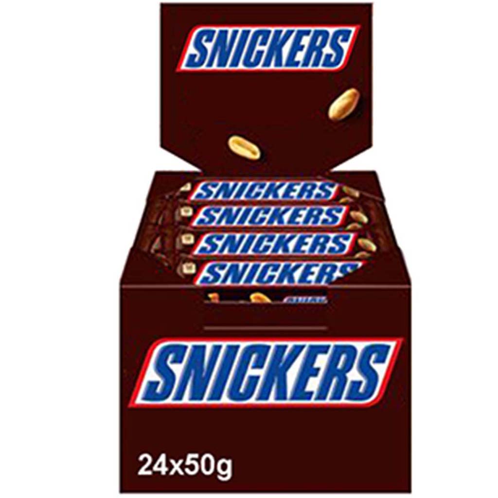 Snickers Schokoriegel Riegel 24 x 50g  1,2 kg Thekendisplay
