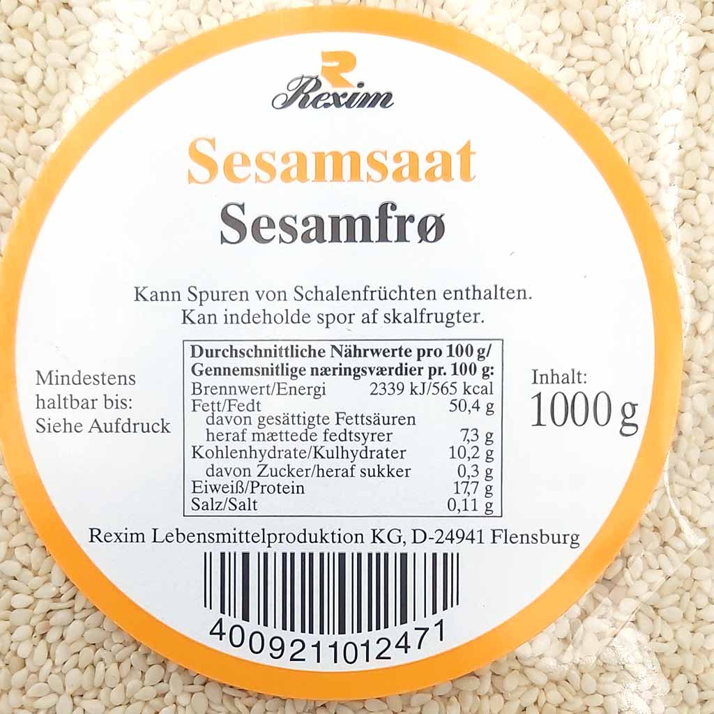 Rexim Sesamsamen Sesamsaat 1000g , 4009211012471, Label