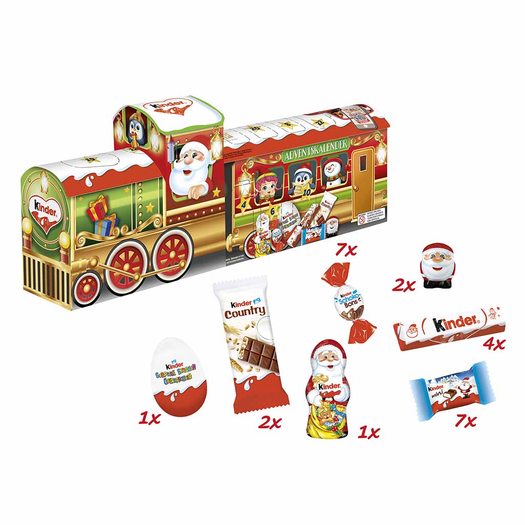 kinder Mix Adventskalender 3D-Zug 226g , Inhalt, 8000500426845