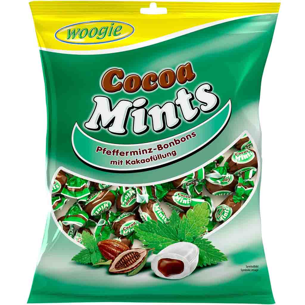 Woogie Pfefferminz Bonbons mit Kakaofüllung 150g MHD 01.07.27