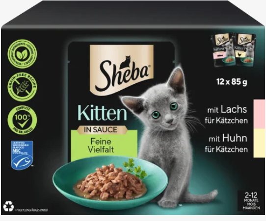 12x Sheba Selection in Sauce Geflügel + Lachs Variation á 85g=1020g MHD 10.07.27