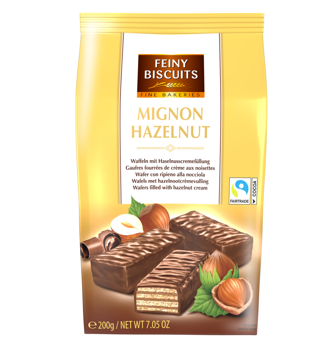 Feiny Biscuits Mignon Waffeln mit Haselnusscremefüllung 200g MHD 31.07.26