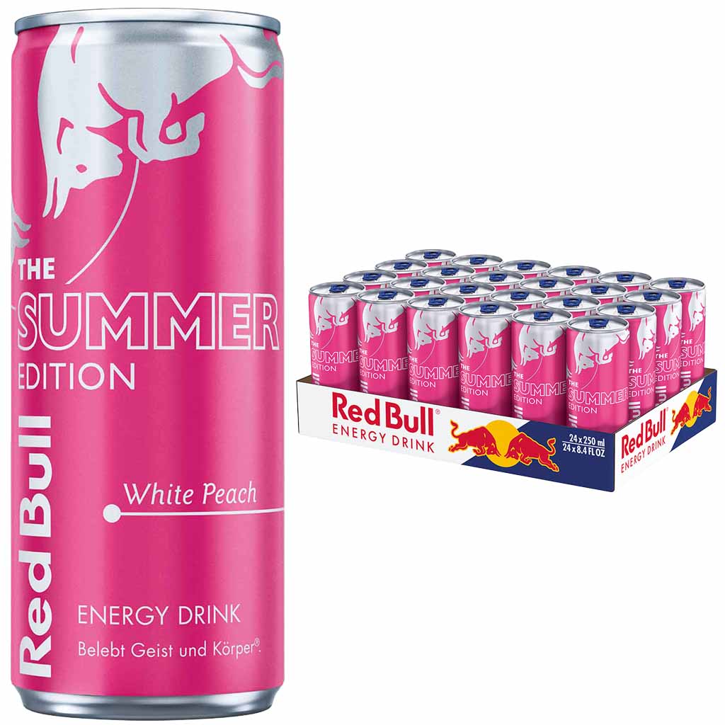 24x Red Bull Summer Edition White Peach DOSE je 250ml = 6L, 9002490283025, 90474514