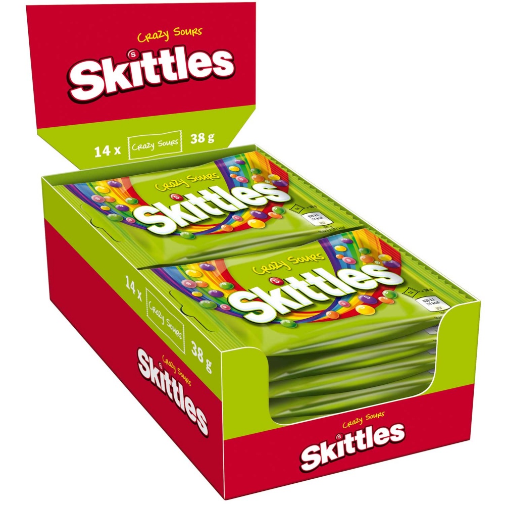 Skittles Kaudragees Crazy Sours 14x38g=532g MHD 06.10.26