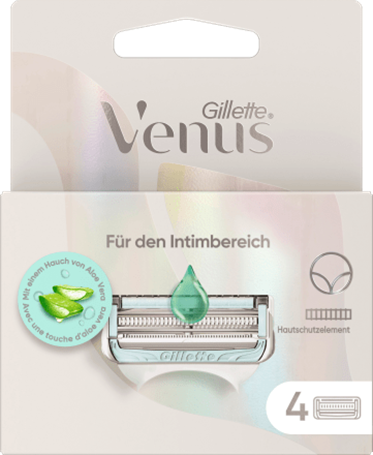Gillette Venus Rasierklingen für den Intimbereich, Aloe Vera, 4 Stück