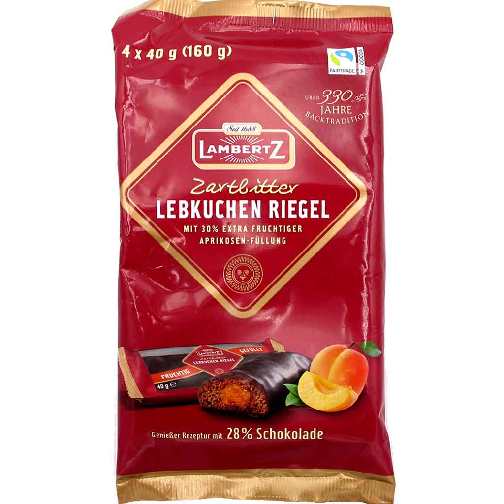Lambertz Lebkuchen Riegel Zartbitter 4er 160g MHD 30.04.26
