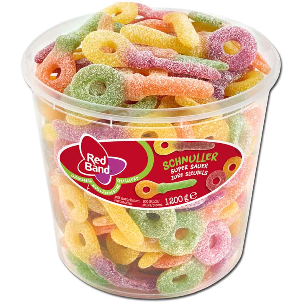 Red Band Fruchtgummi Schnuller super sauer 1200g MHD 10.02.27