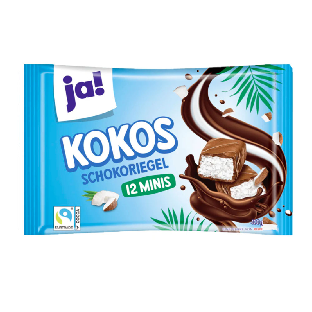 Ja! Kokos Schokoriegel 12 Minis 400g MHD 03.06.26