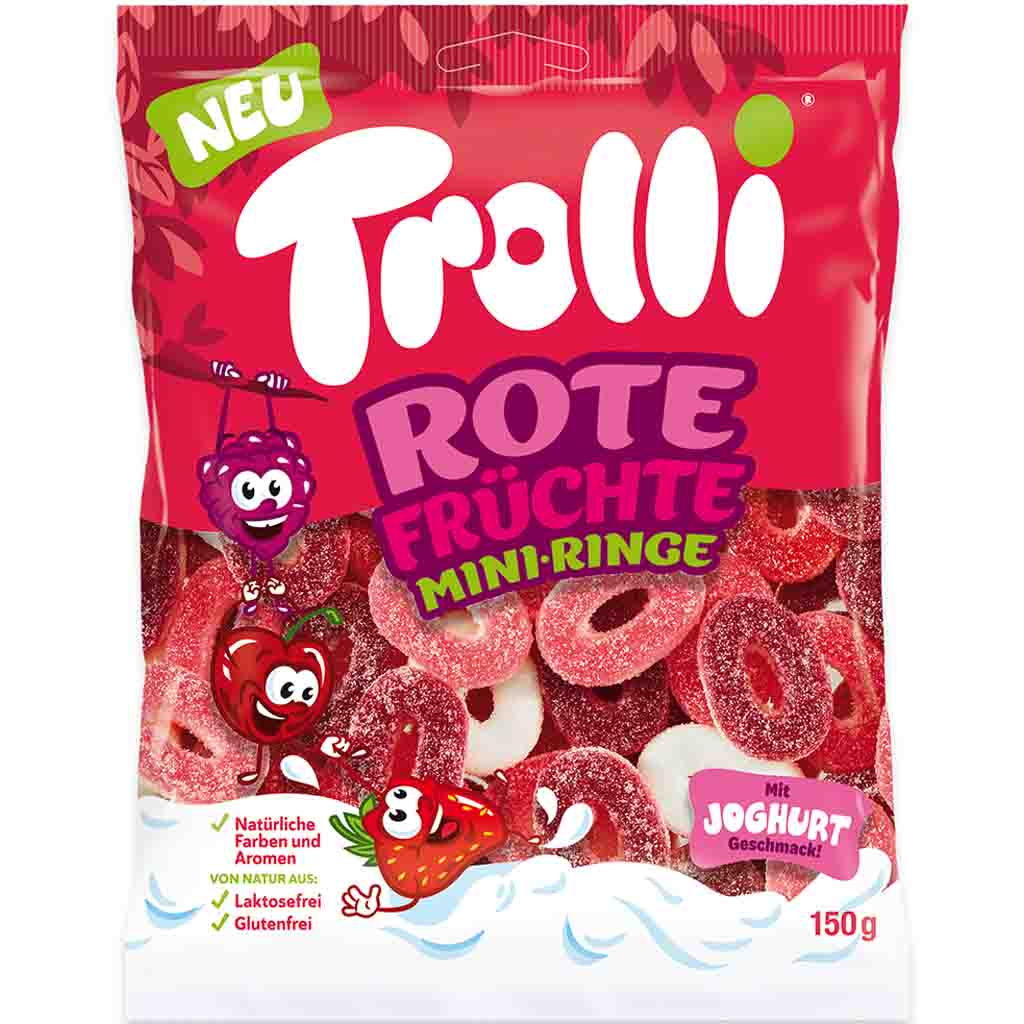 Trolli rote Früchte Mini Ringe 150g MHD 08.07.26