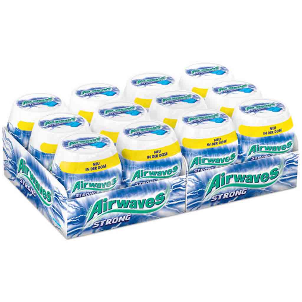 Wrigleys Airwaves Strong 12x50er=600 Kaugummi Dragees MHD 16.11.26