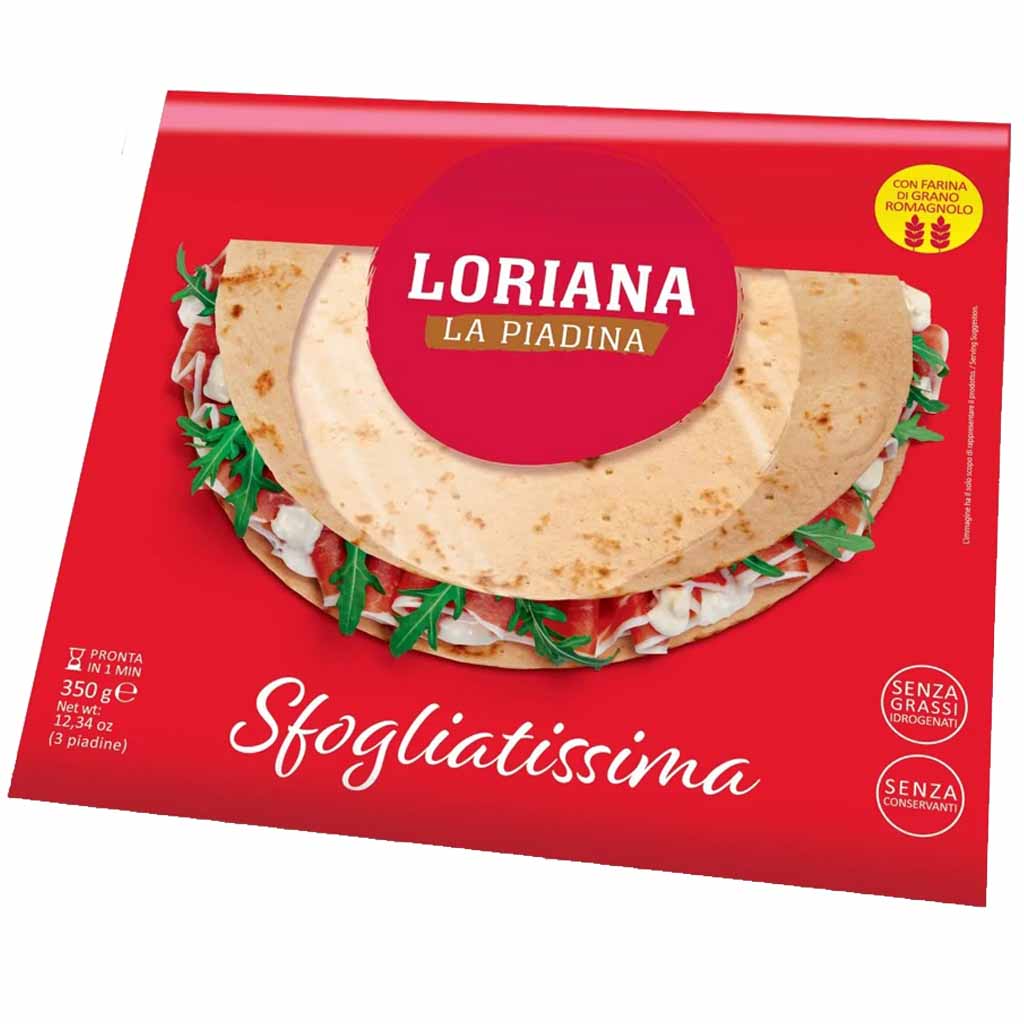 Loriana la Piadina Stogliatissima Fladenbrot aus Italien 350g MHD 07.03.26
