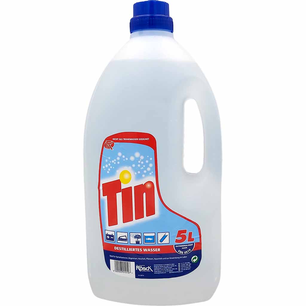 Destilliertes Wasser 5 Liter - TIN