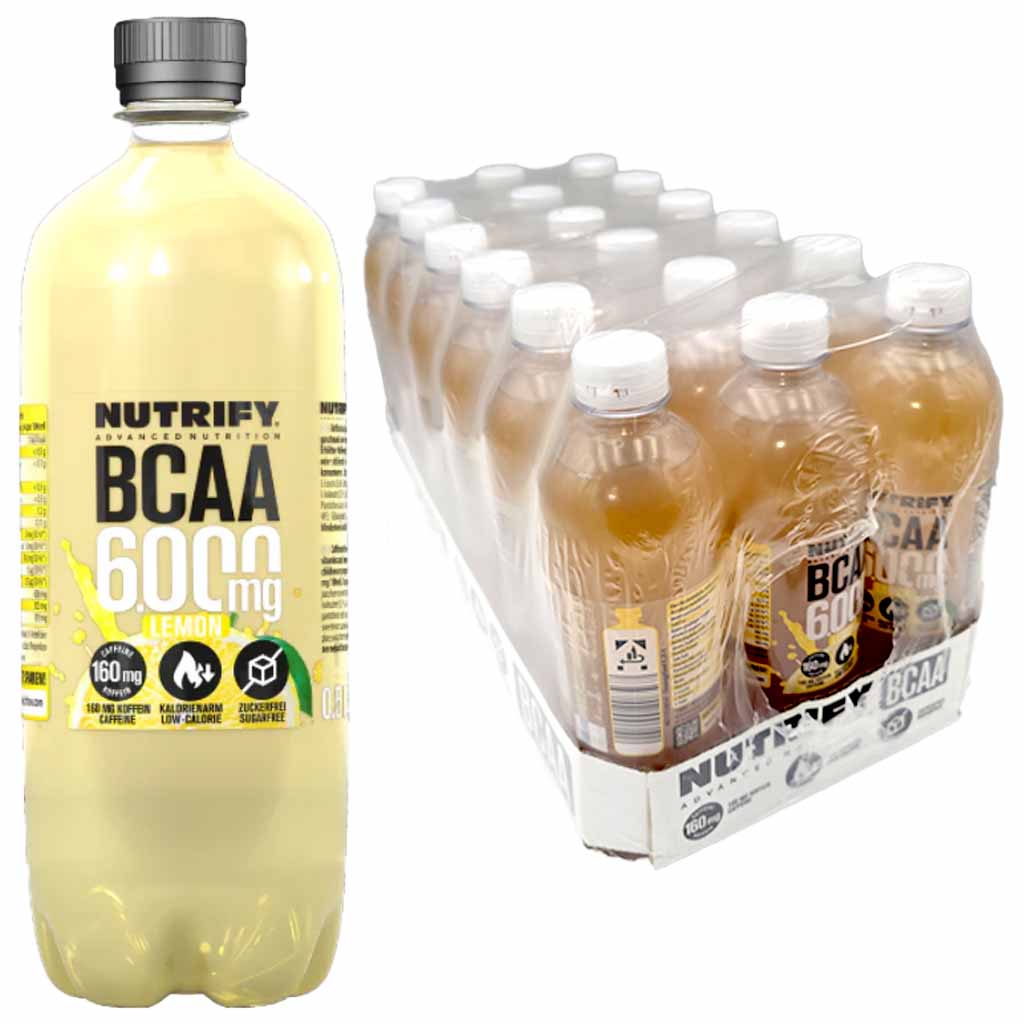 18x NUTRIFY BCAA Lemon 0,5L = 9L PET MHD 10.12.25