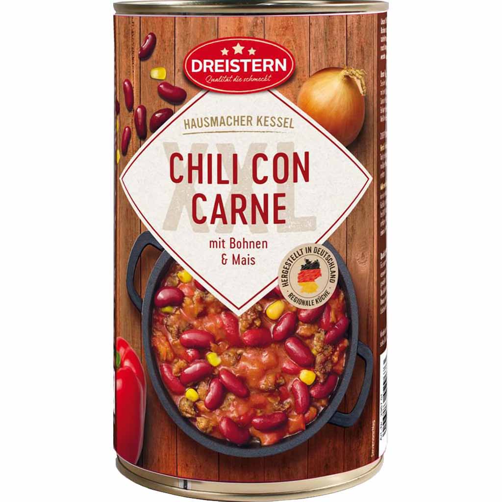 Dreistern Chili con Carne mit Bohnen & Mais 1200g MHD 20.05.28