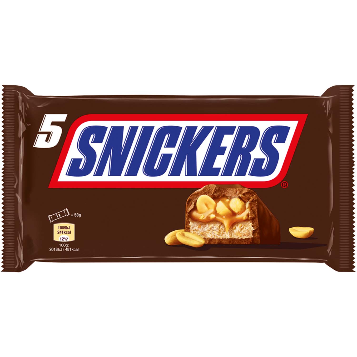 Snickers Schokoriegel 5x50g=250g MHD 05.04.26