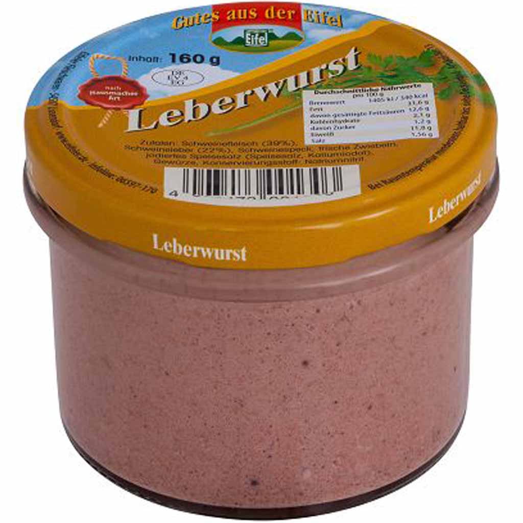 Gutes aus der Eifel Leberwurst nach Hausmacher Art 160g MHD 21.08.27