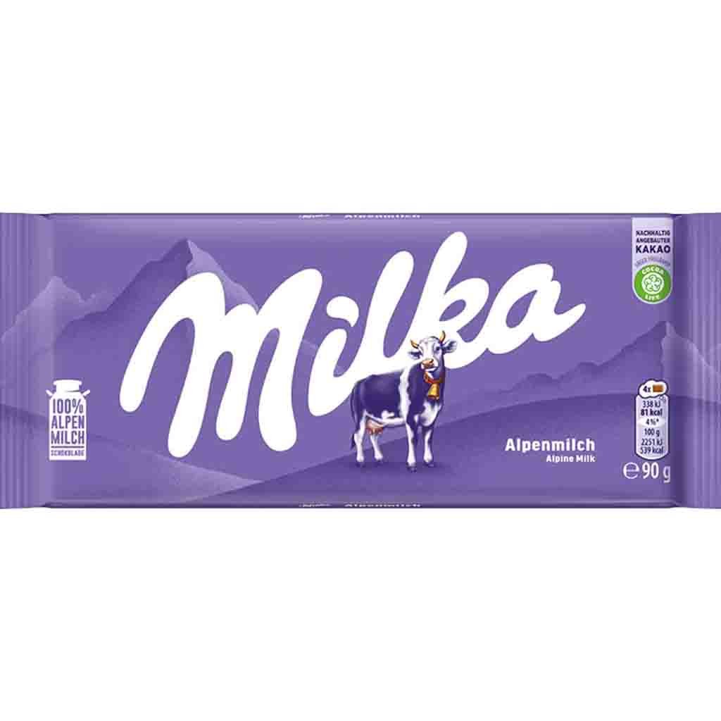 MILKA Tafelschokolade Alpenmilch 90g MHD 20.06.26