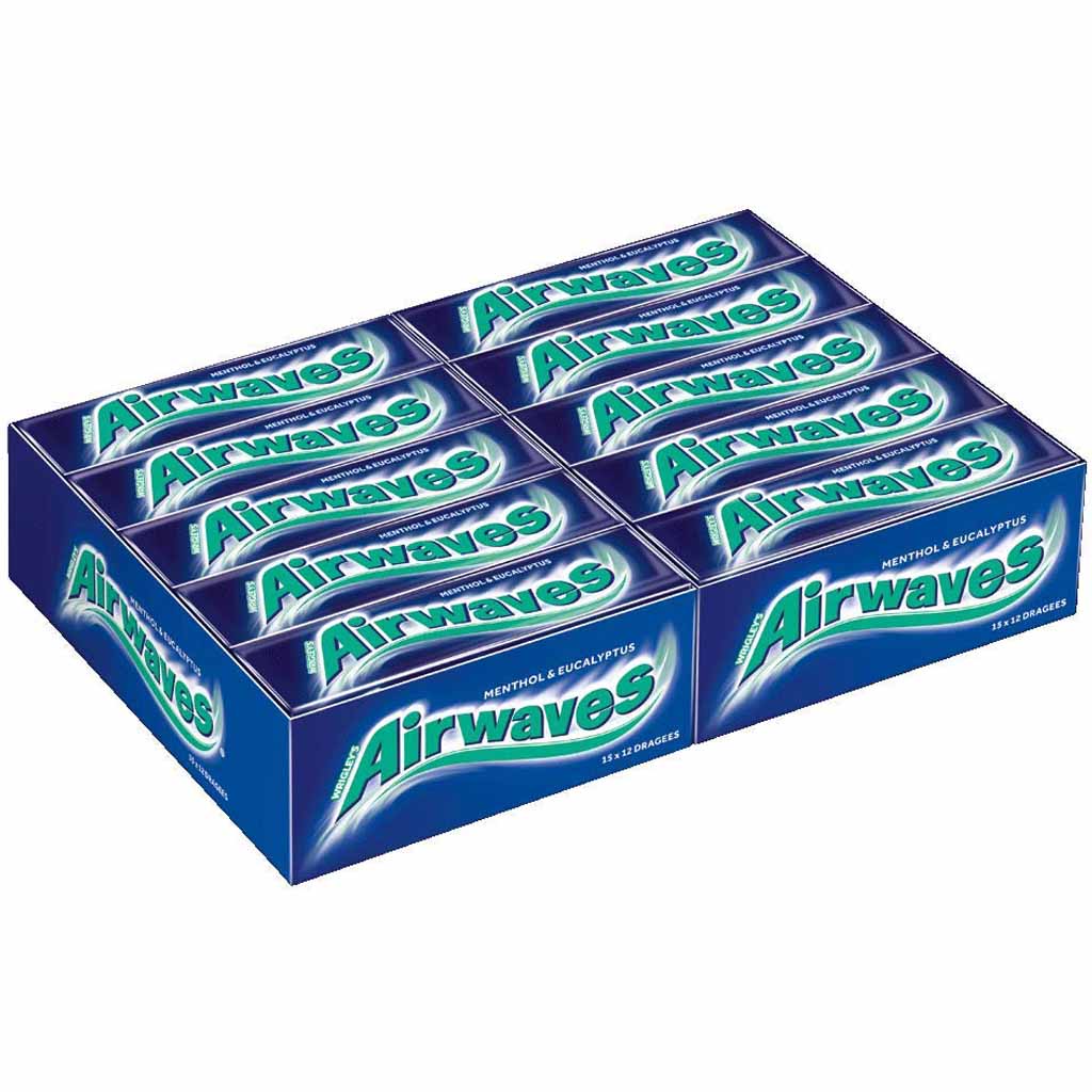 Wrigleys Airwaves Menthol & Eucalyptus 30x 12er=360 Kaugummi MHD 05.10.26