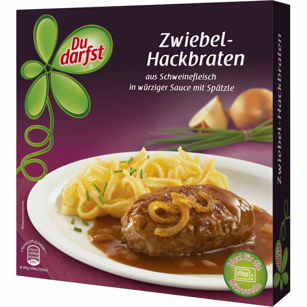 Du darfst Fertiggericht Zwiebel-Hackbraten 375g MHD 25.12.26