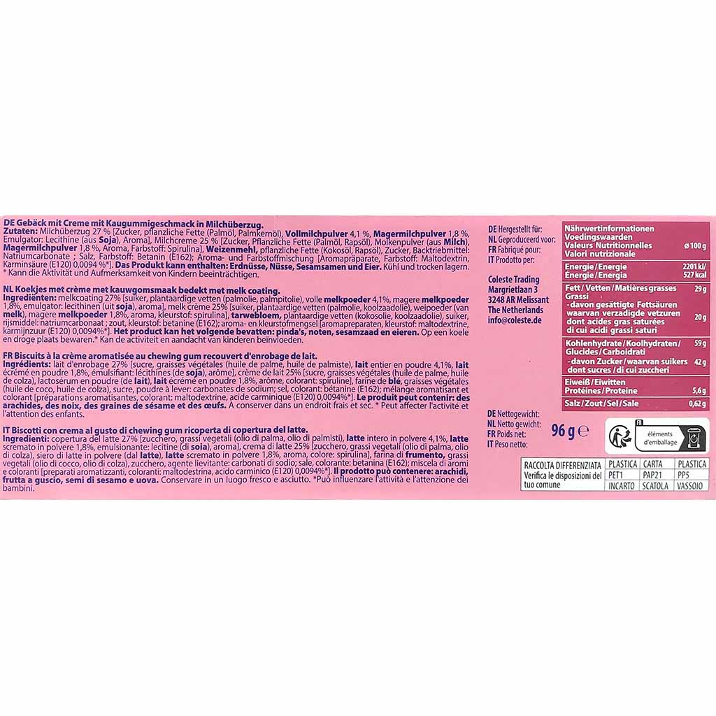 American Bakery Bubble Gum & White Cookie 96g GTIN 8718868063618 back